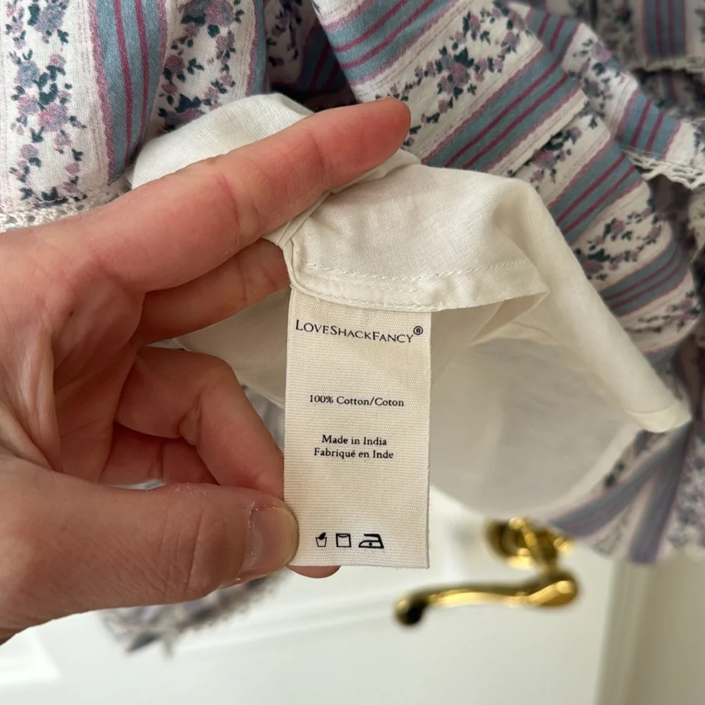 LoveShackFancy Blue and White Striped Mini Dress - Picture 6 of 8